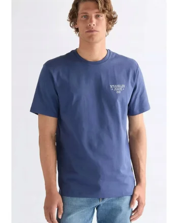 Tricou barbati,  imprimeu motor, albastru, bumbac