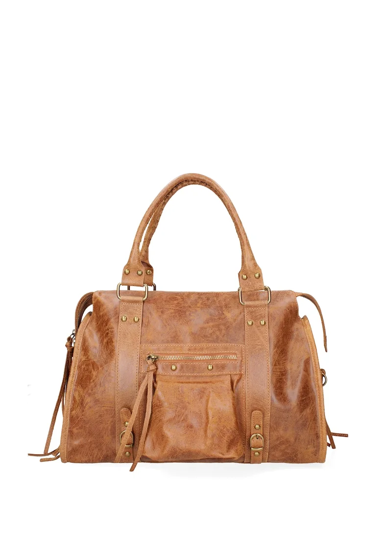 Geanta piele., Maro cognac