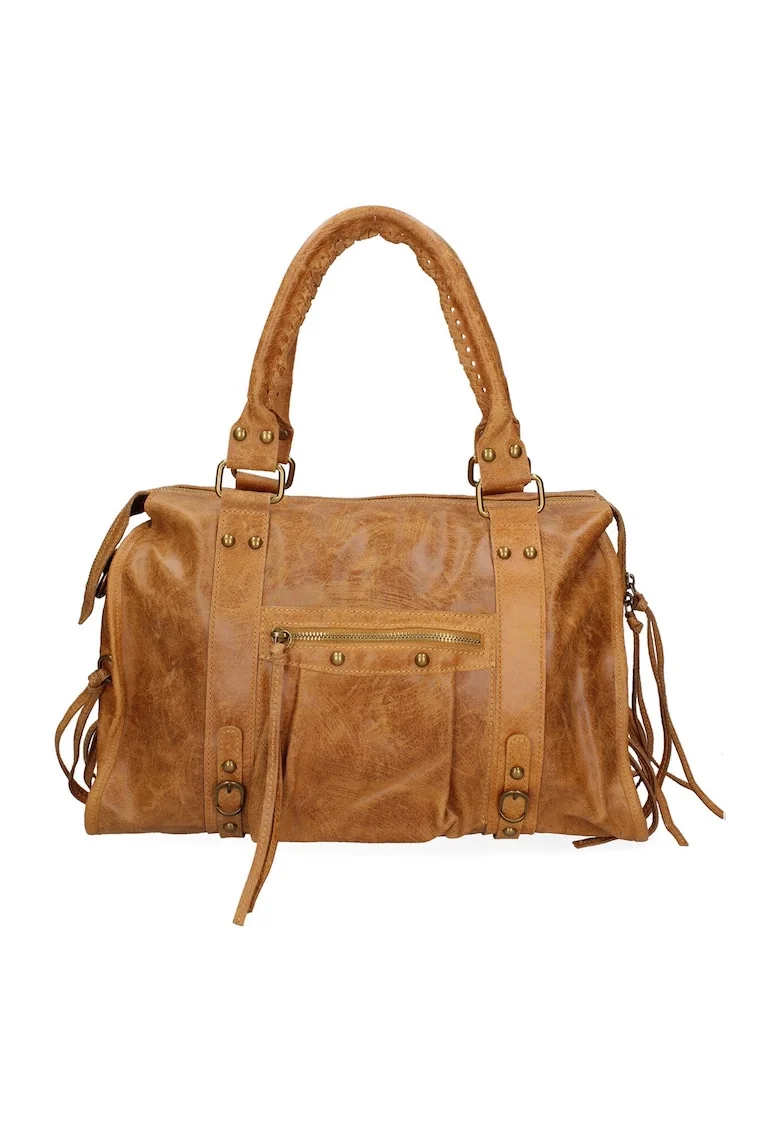 Geanta piele., Caramel