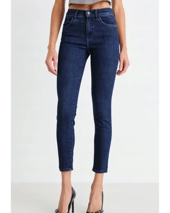 Blugi dama,  Skinny, albastru inchis, poliester/elastan