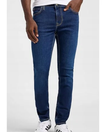 Blugi barbatesti  Malone skinny, bleumarin, elastici, talie medie, bumbac