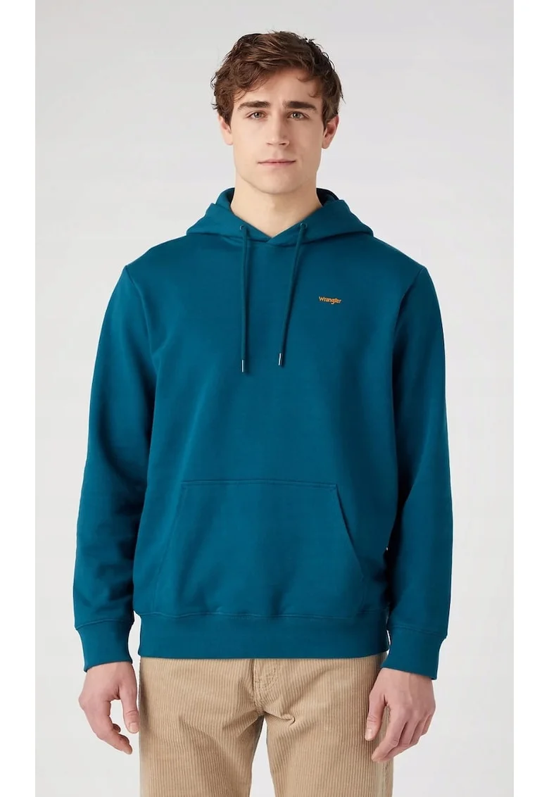 Hanorac barbati,  logo, regular fit, verde, bumbac