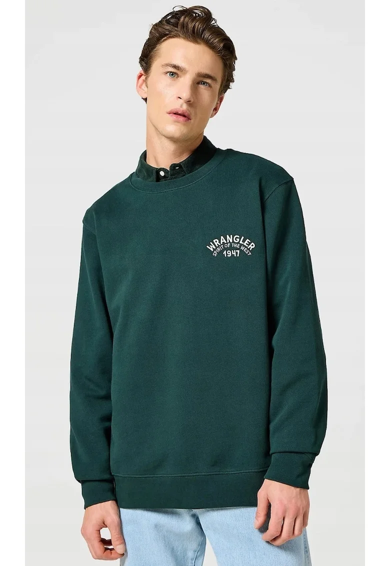 Hanorac barbati,  regular fit, verde, bumbac