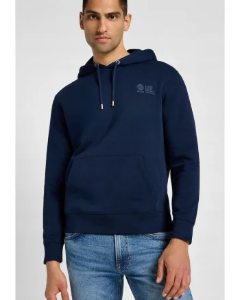 Hanorac barbati,  cangur, regular fit, albastru, bumbac