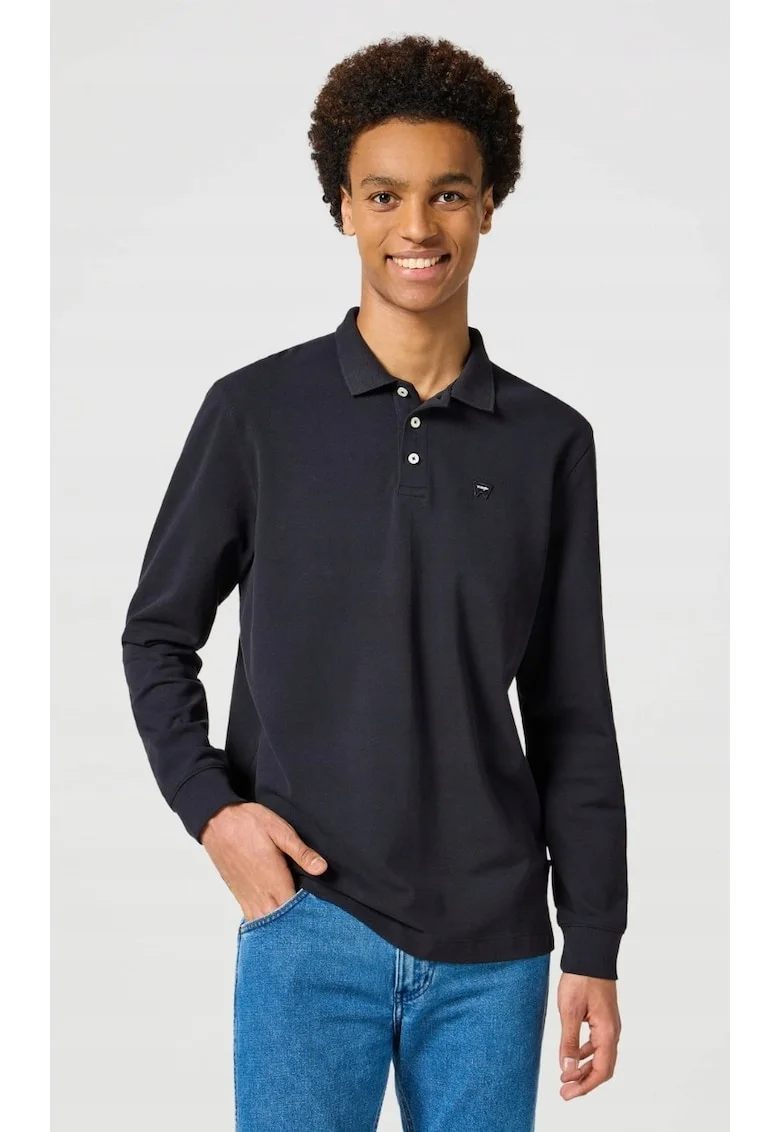 Bluza barbati,  Polo, negru, bumbac, Negru
