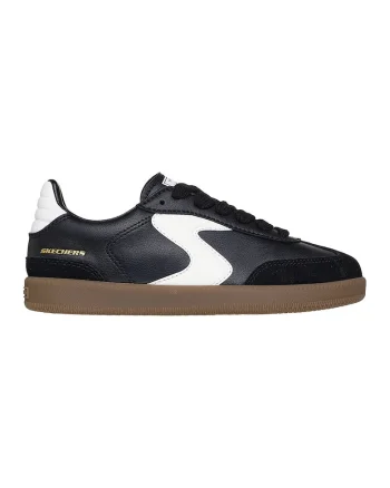 Pantofi sport low-cut Hotshot Junior Varsity cu straturi exterioare din piele intoarsa, Negru/Alb optic/Caramel