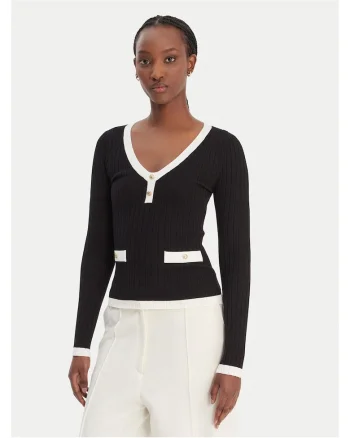 Pulover dama,  negru, 58% viscoza, 23% poliester