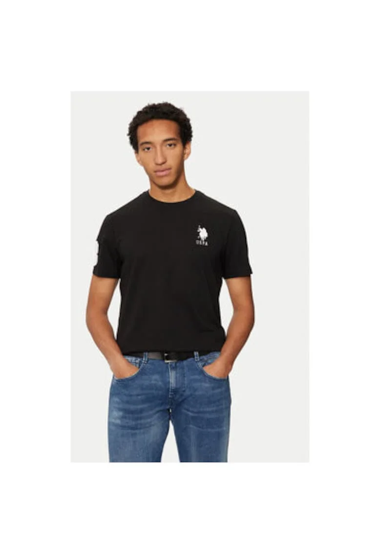Tricou barbati,  304797026, Bumbac, Negru, Negru