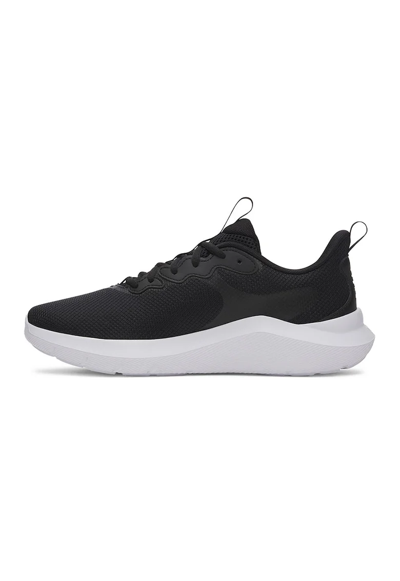 Pantofi cu talpa wedge pentru alergare, Alb/Negru