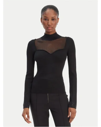 Pulover dama,  negru, 59% viscoza, 34% poliester