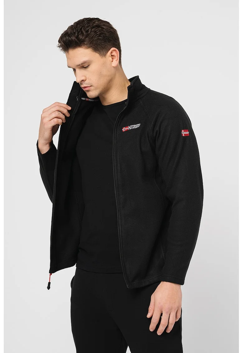 Bluza sport din fleece cu fermoar si maneci raglanTug