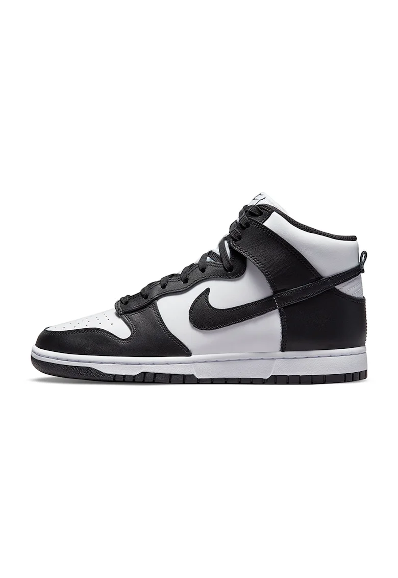 Pantofi sport high-top din piele Dunk Retro, Alb/Negru