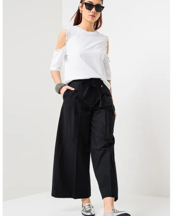 Pantaloni crop ampli