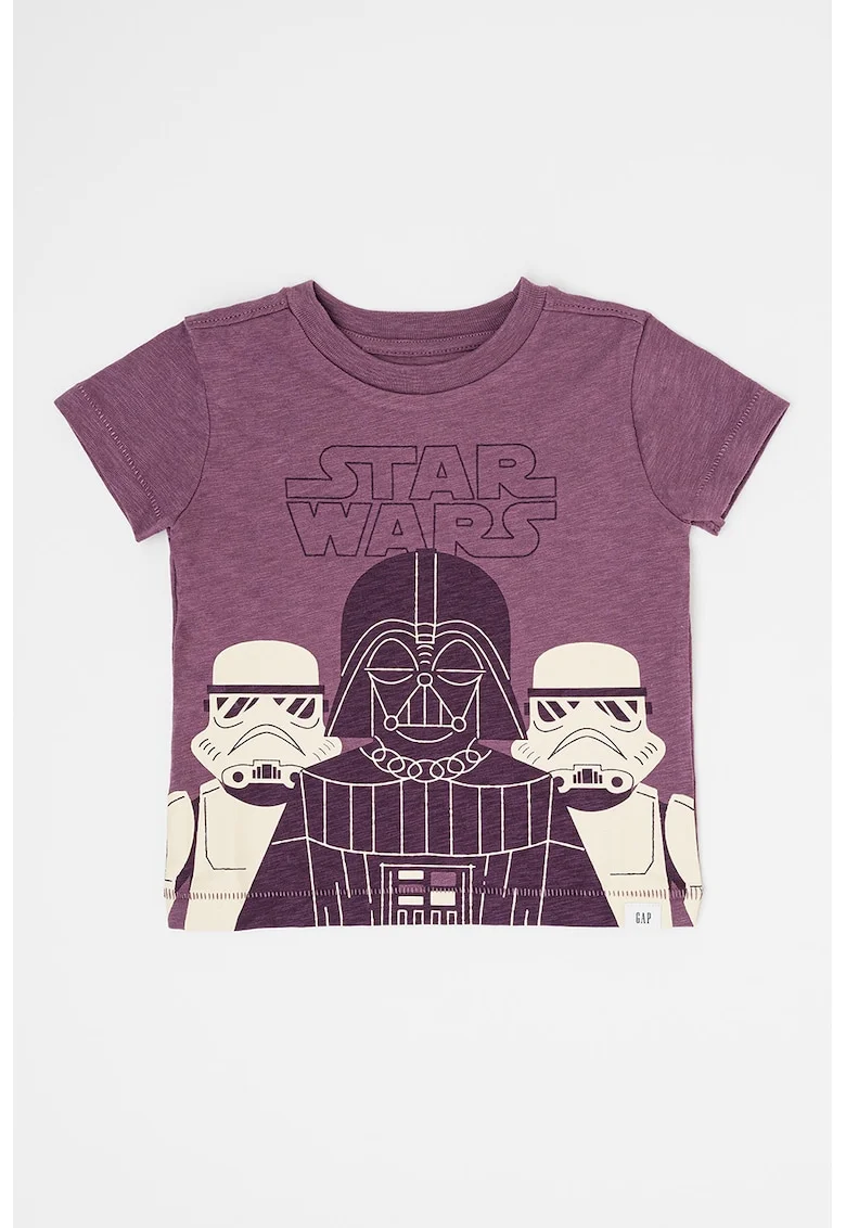 Tricou din bumbac organic cu imprimeu cu tematica Star Wars, Violet prafuit