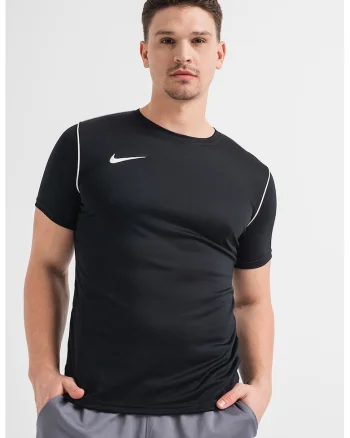Tricou cu decolteu rotund, pentru fotbal Park 20, Alb/Negru
