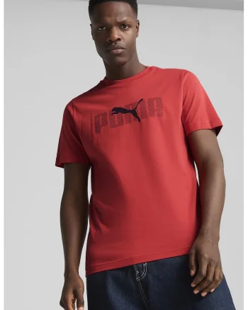 Tricou cu logo si decolteu la baza gatului, Rosu