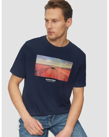 Tricou cu imprimeu foto, Violet/Caramiziu/Bleumarin
