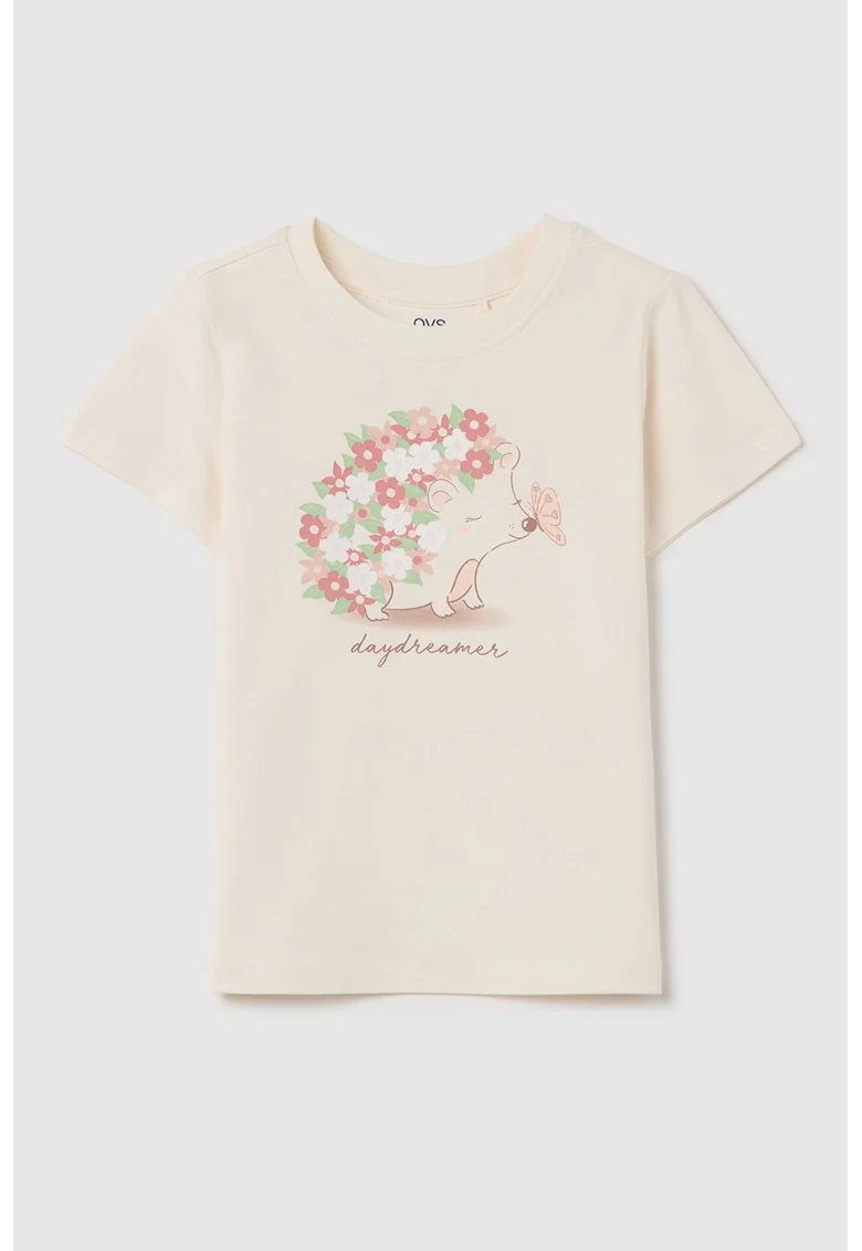Tricou de bumbac cu imprimeu, Rosu/Verde/Galben pal