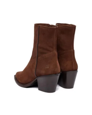 Botine dama  maro, piele naturala, cu fermoar, varf piele naturala,