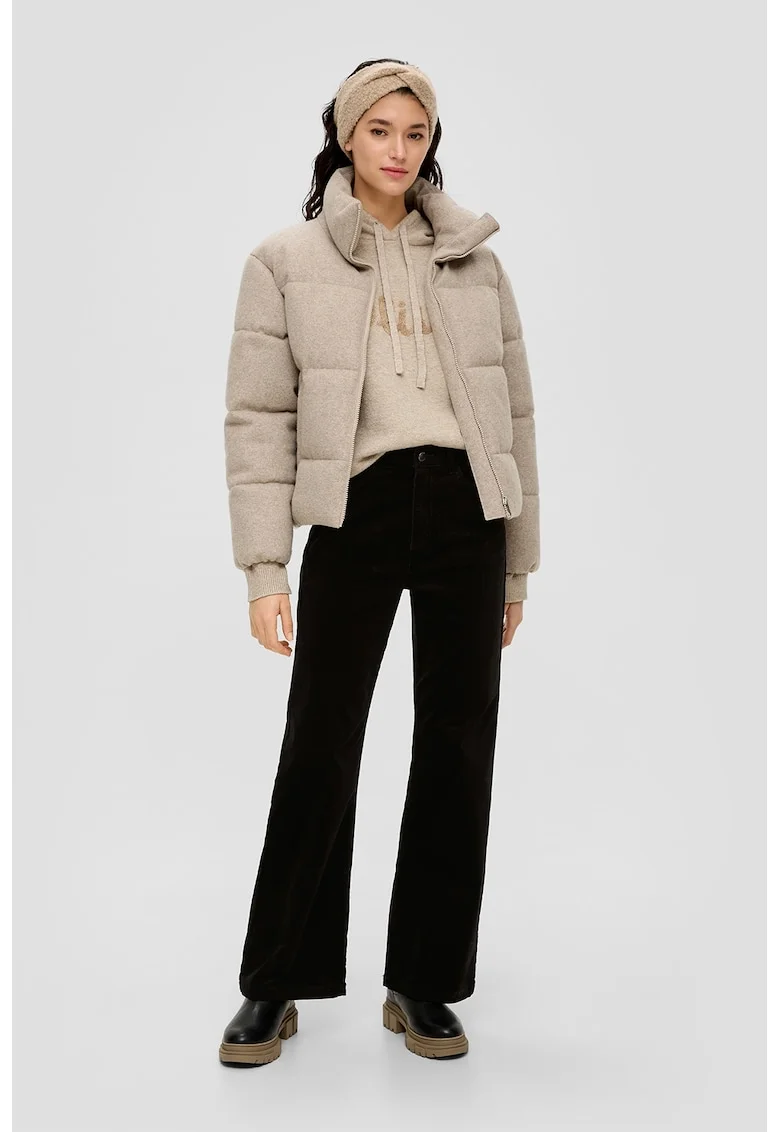Pantaloni cu aspect de catifea si croiala ampla