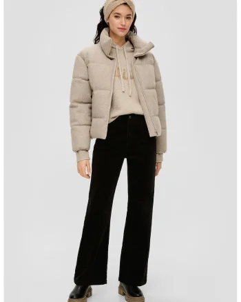 Pantaloni cu aspect de catifea si croiala ampla