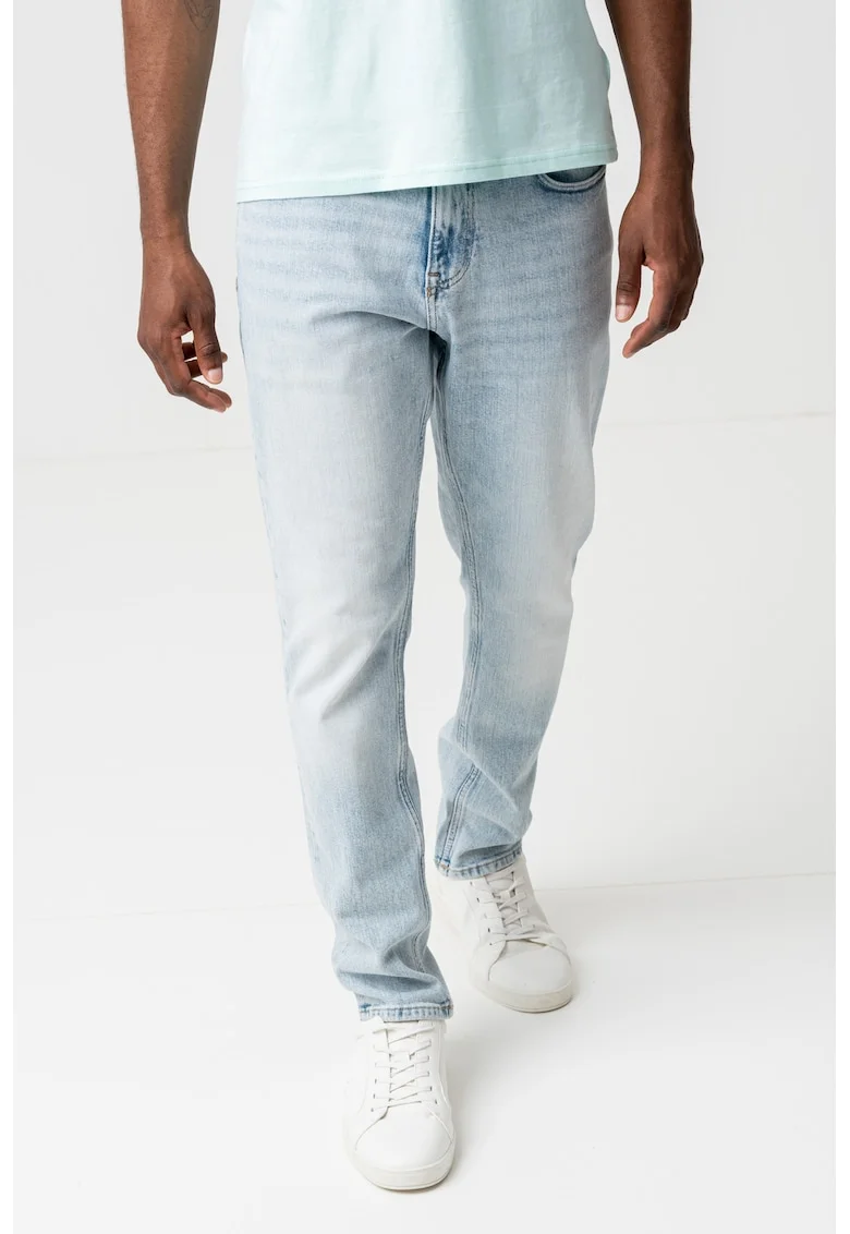 Blugi conici slim fit Austin, Albastru prafuit