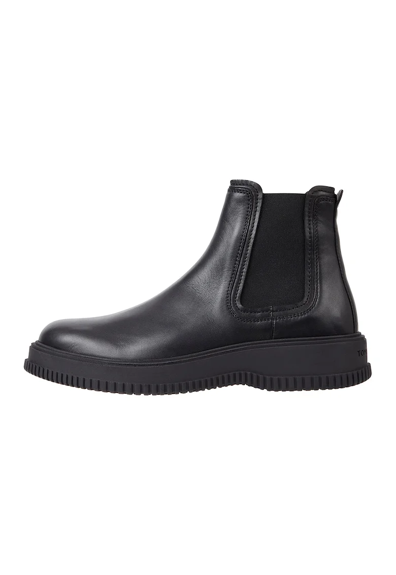 Ghete Chelsea din piele, Negru