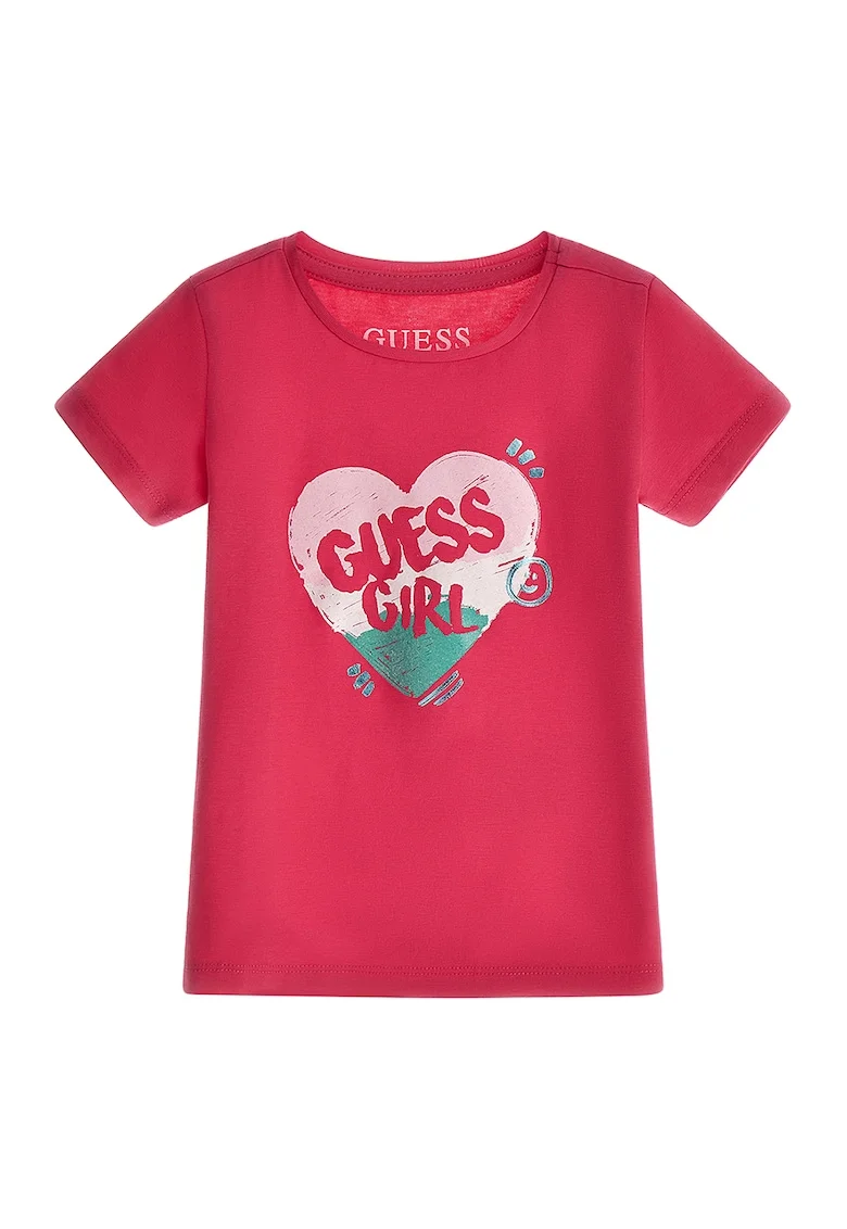Tricou din amestec de bumbac cu logo, Rosu