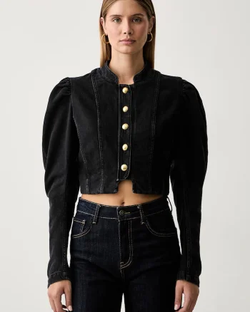Twinset jachetă scurtă pentru femei din denim