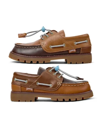 Camper mocasini pentru copii din piele Compas Kids TWS