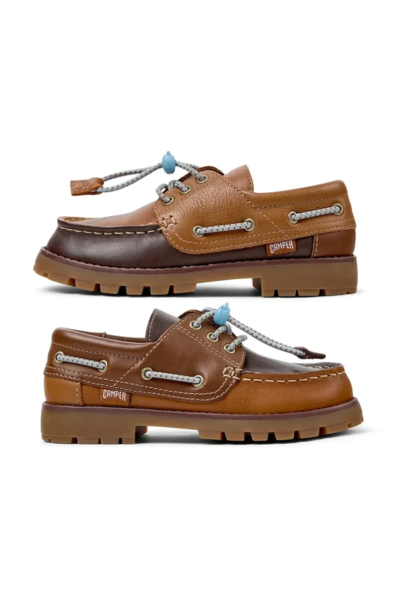Camper mocasini pentru copii din piele Compas Kids TWS