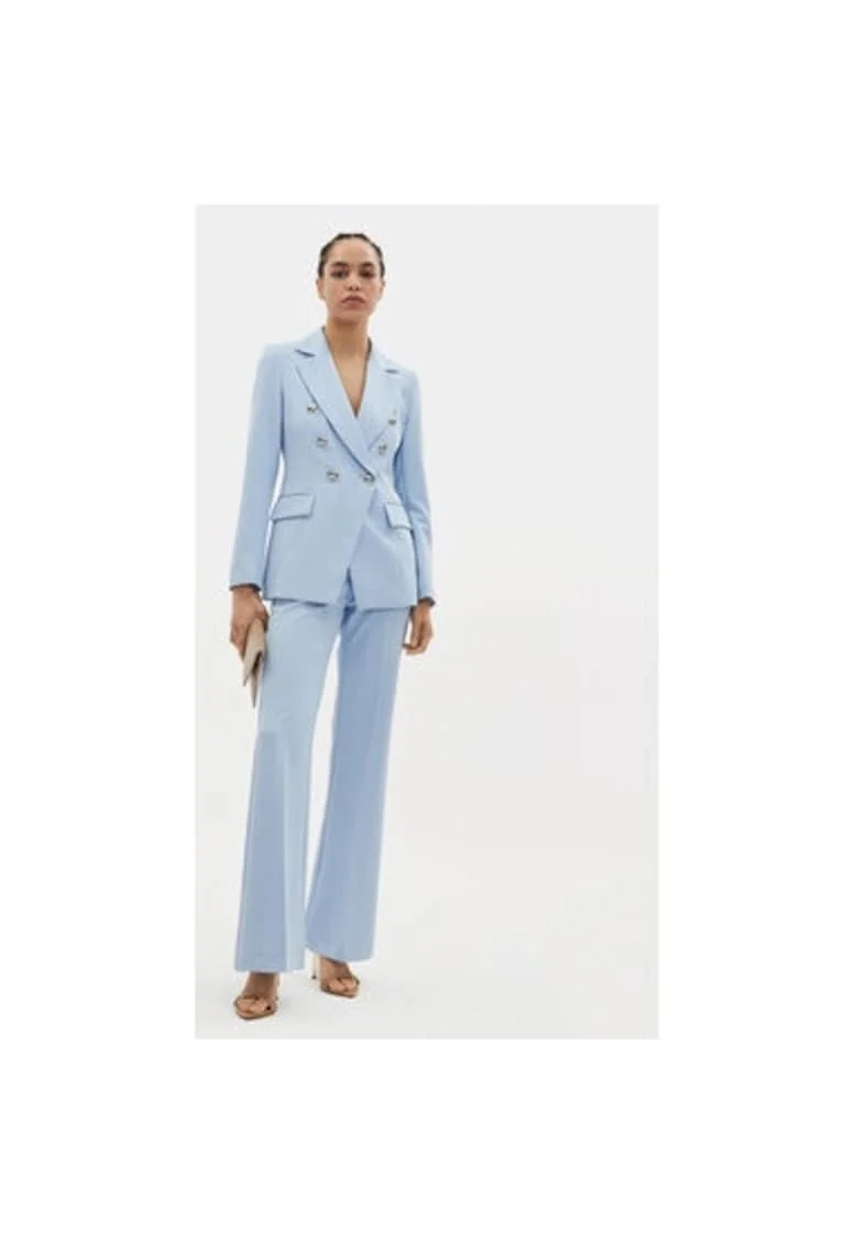 Pantaloni dama,  304139451, Poliester, Albastru, Albastru