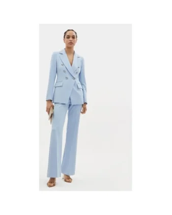 Pantaloni dama,  304139451, Poliester, Albastru, Albastru