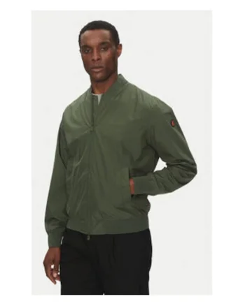 Geaca barbati,  D32160U-WIND20, poliester, verde