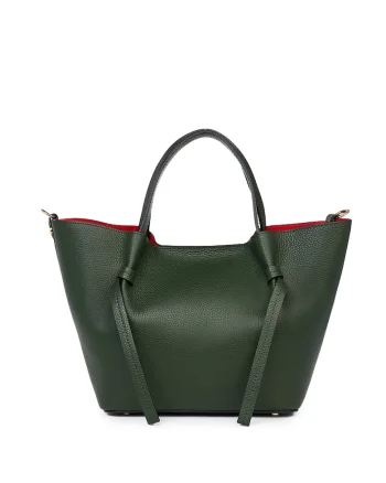 Geanta shopper din piele naturala Veronica, Verde