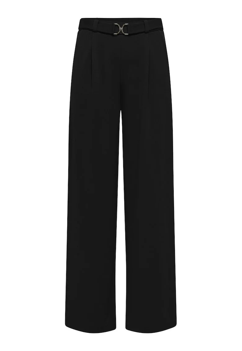 Pantaloni drepti cu talie inalta, Negru