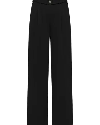 Pantaloni drepti cu talie inalta, Negru