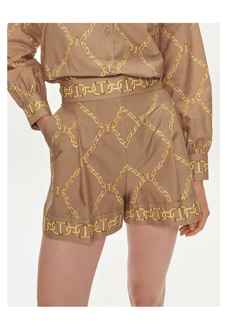Pantaloni scurti pentru dama  bej/auriu
