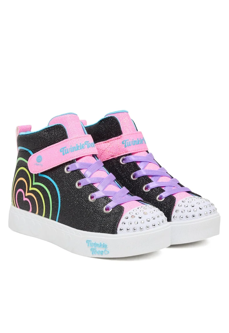 Tenisi mid-high cu lumini led Twinkle Toes Heart Steps