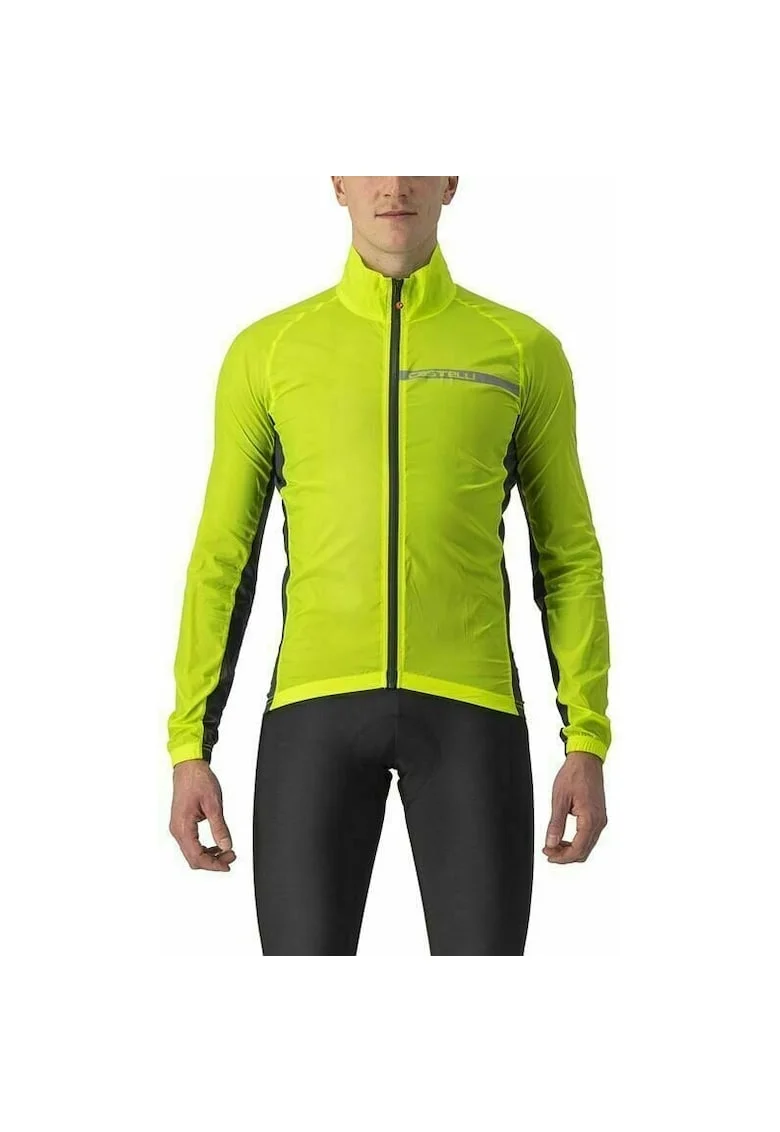 Squadra stretch - jacheta ciclism anti vant - verde lime electric gri inchis