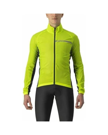 Squadra stretch - jacheta ciclism anti vant - verde lime electric gri inchis