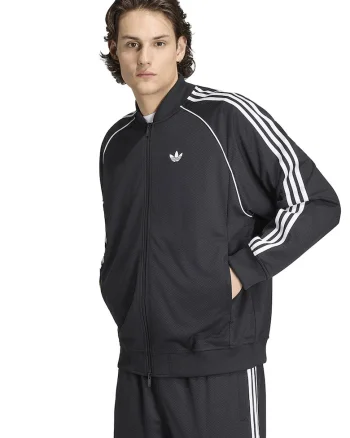 Bluza de trening cu fermoar SST Adicolor Classics, Alb/Negru