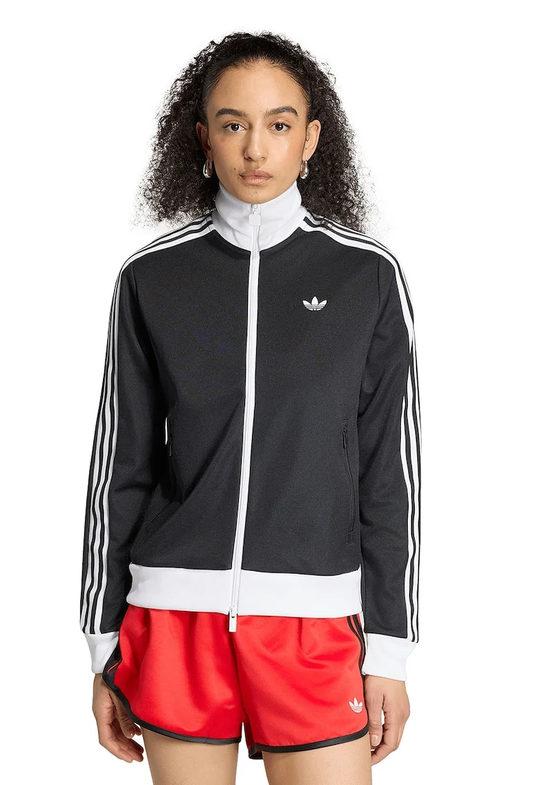Bluza de trening cu guler inalt si fermoar Beckenbauer, Negru