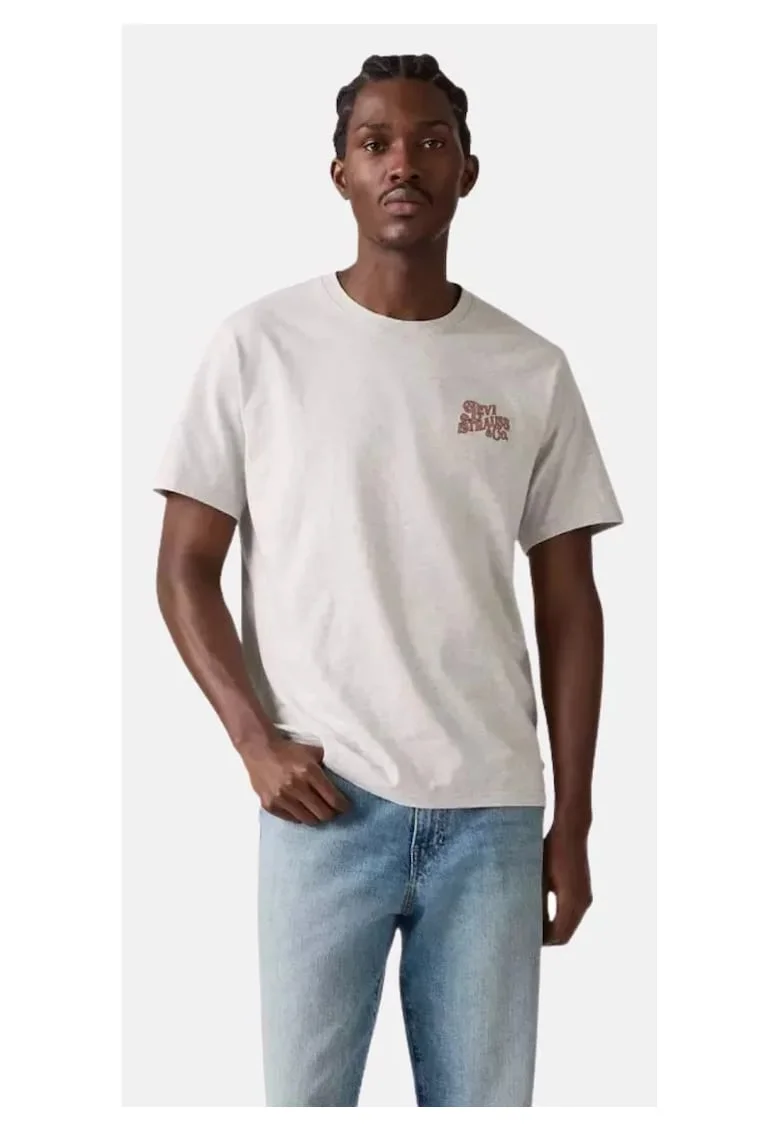 Tricou lejer din bumbac cu imprimeu pe spate,