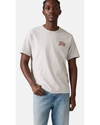 Tricou lejer din bumbac cu imprimeu pe spate,