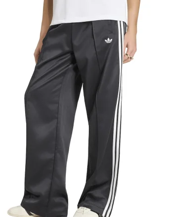 Pantaloni de trening cu aspect de satin si croiala lejera SST, Negru