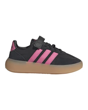 Pantofi sport Barreda Decode cu velcro cu detalii de piele intoarsa, Negru/Roz