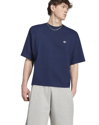 Tricou de bumbac cu maneci cazute Essential, Bleumarin