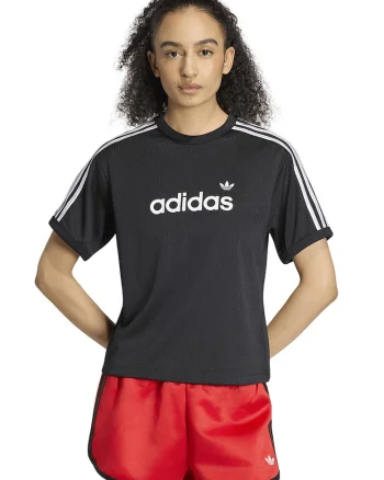 Tricou regular fit de plasa Linear, Negru stins