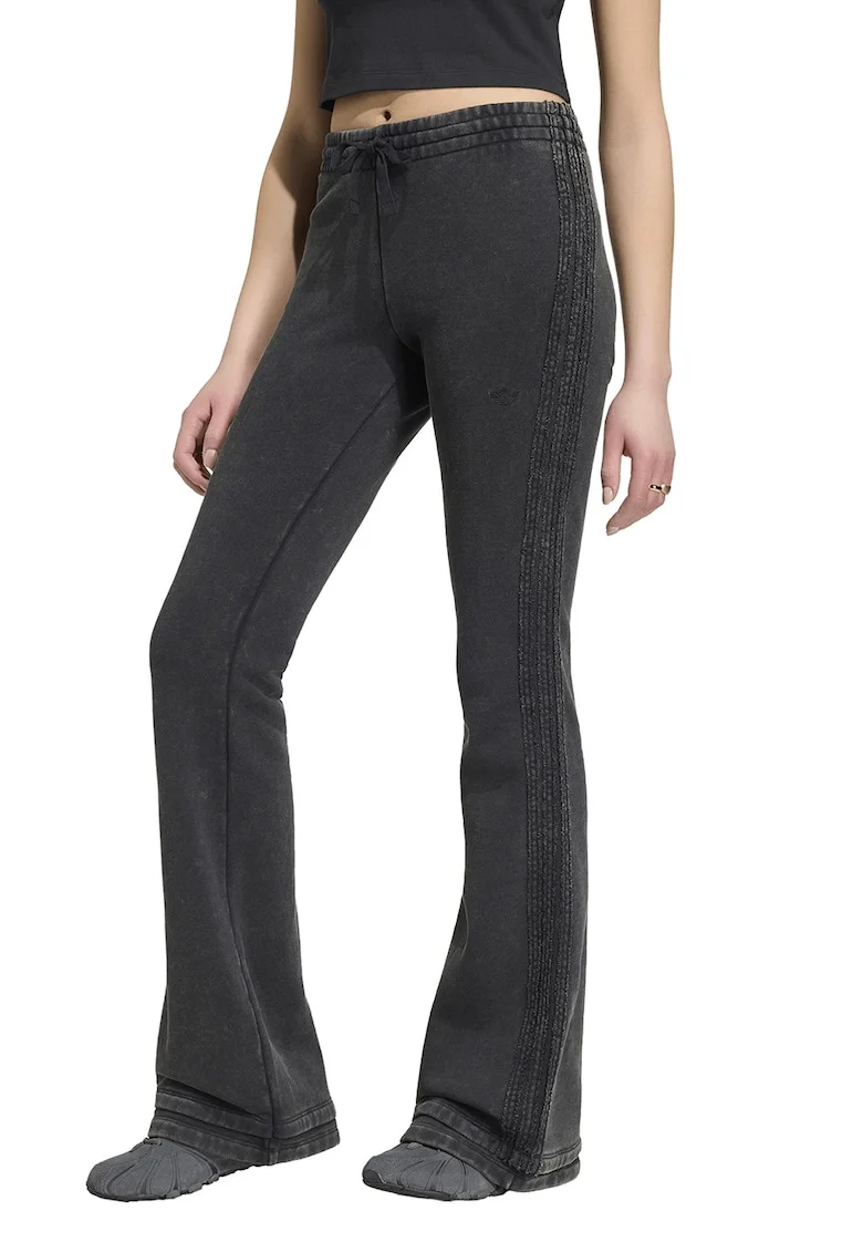 Pantaloni de trening evazati cu snur, Negru carbon